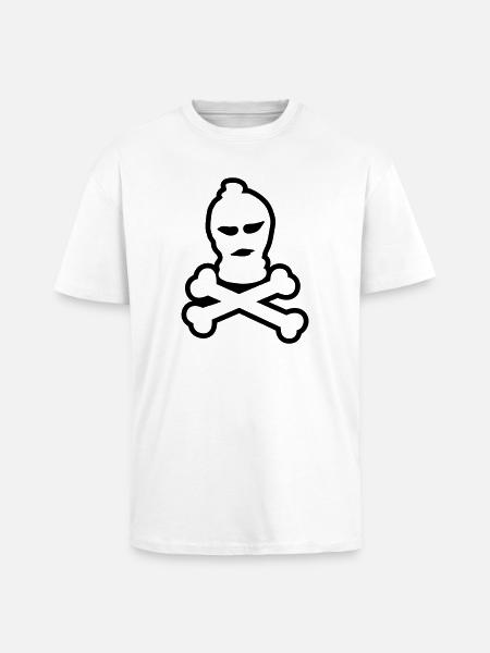 ski crâne de masque - T-shirt unisexe oversize épais - blanc