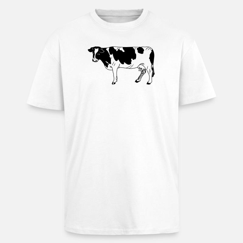 Kuh schwarzpelzig, Milchrasse - Oversized Heavyweight Unisex T-Shirt - Weiß