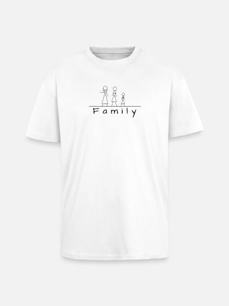 Stick figure family - Unisex Oversized Heavyweight T-shirt - white