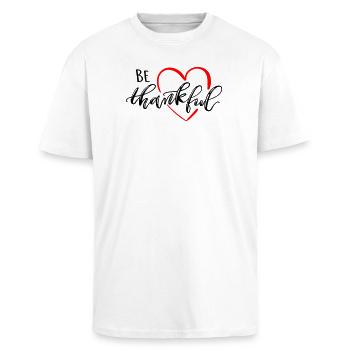 be thankful - Unisex Oversized Heavyweight T-shirt - white - Front - Alina (178cm) & Michal (187cm)