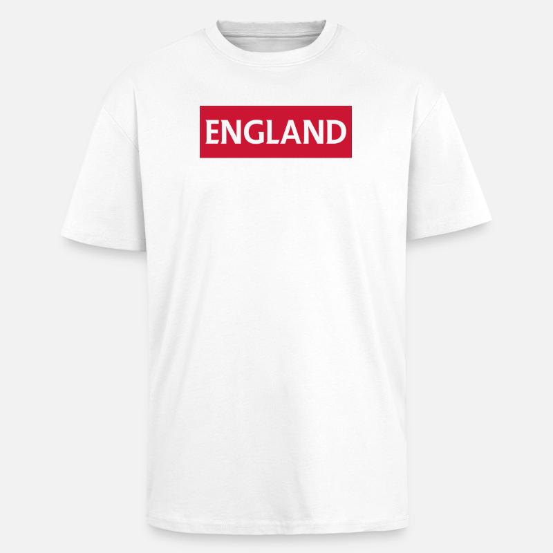 Drapeau de l’Angleterre avec City Skyline - T-shirt unisexe oversize épais - blanc