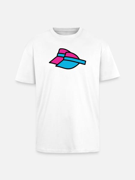 90er Sonnenblenden Retro Visor - Oversized Heavyweight Unisex T-Shirt - Weiß