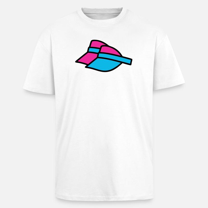 90er Sonnenblenden Retro Visor - Oversized Heavyweight Unisex T-Shirt - Weiß