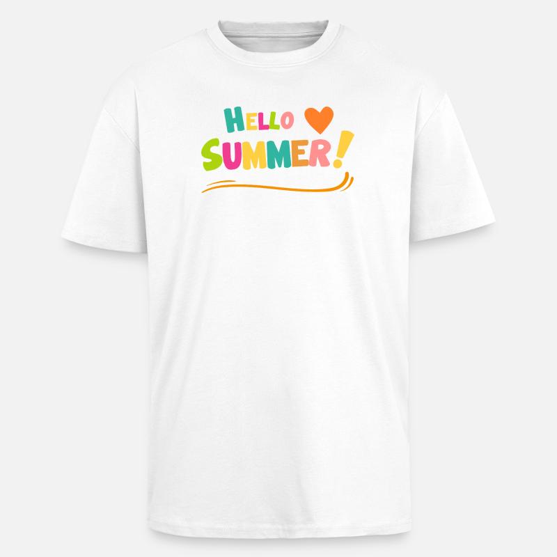 Hello Summer Farbexplosion - Oversized Heavyweight Unisex T-Shirt - Weiß