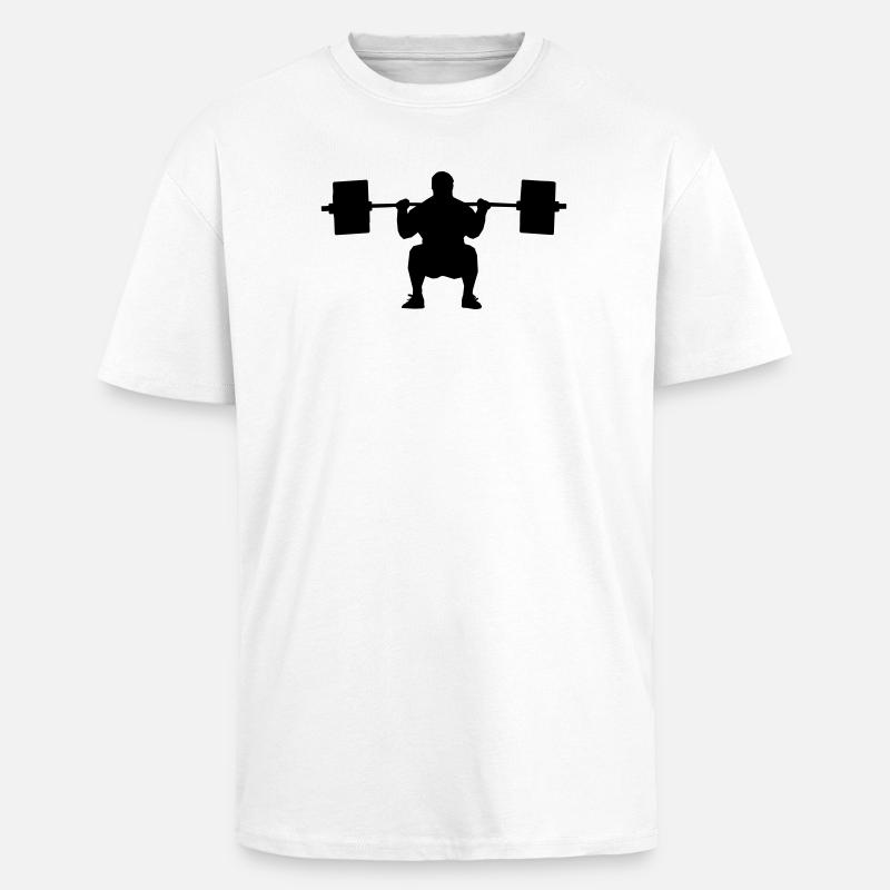 Gewichtheber Schattenfigur - Oversized Heavyweight Unisex T-Shirt - Weiß
