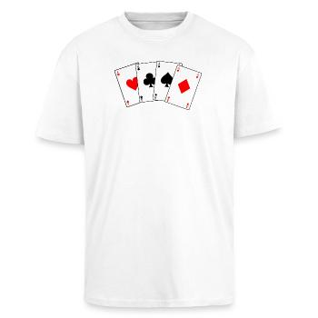Quatre as - T-shirt unisexe oversize épais - blanc - Devant - Alina (178cm) & Michal (187cm)
