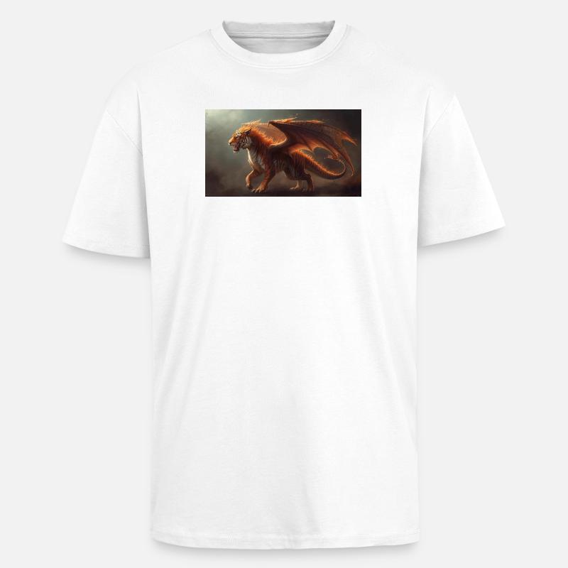 Drachentiger 1 - Oversized Heavyweight Unisex T-Shirt - Weiß