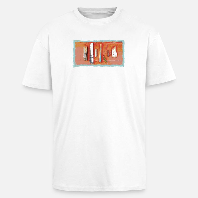 Rustic flotsam range - Unisex Oversized Heavyweight T-shirt - white