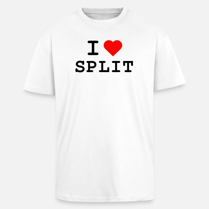 I love Split - Ich liebe Split - Unisex Oversized Heavyweight T-shirt - white