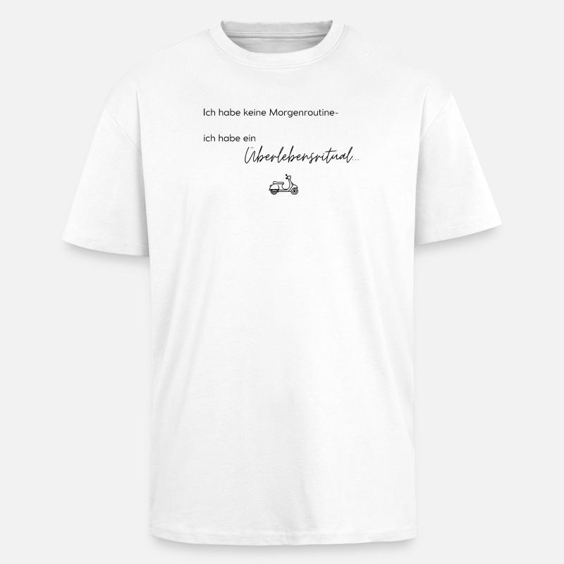 LIEBEVOLL Morgenroutine Roller - Oversized Heavyweight Unisex T-Shirt - Weiß