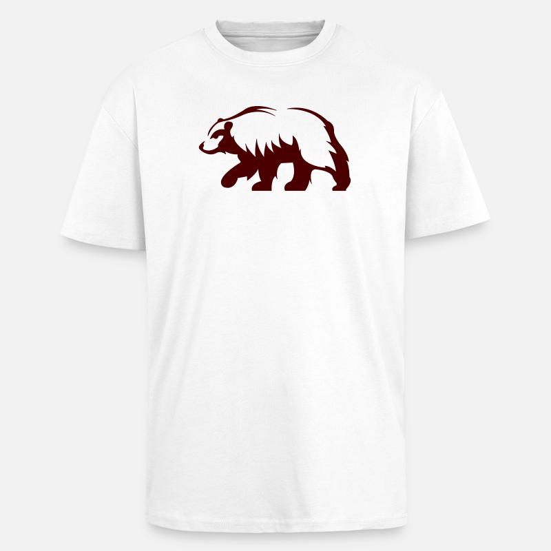 Waldbär Silhouette - Oversized Heavyweight Unisex T-Shirt - Weiß