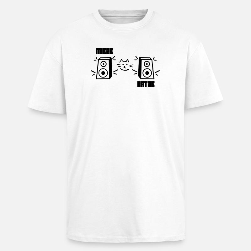 Mieze Katze Rave Techno - Oversized Heavyweight Unisex T-Shirt - Weiß