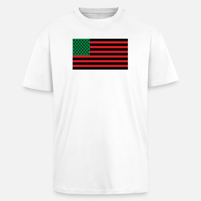 Drapeau afro-américain - T-shirt unisexe oversize épais - blanc