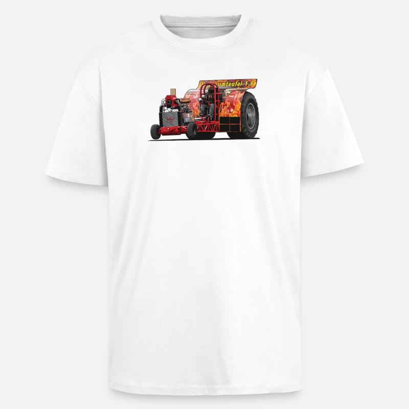 Tractor Pulling // Illustration - Oversized Heavyweight Unisex T-Shirt - Weiß