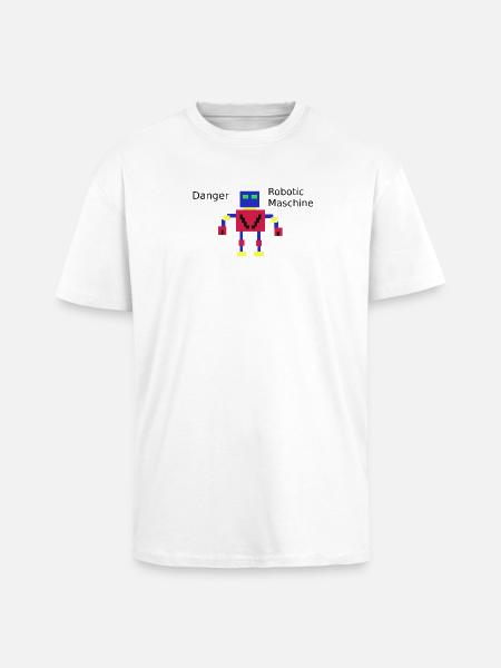 Pixelroboter  - Oversized Heavyweight Unisex T-Shirt - Weiß
