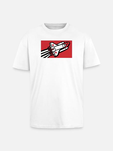 Space Shuttle Silhouette - Unisex Oversized Heavyweight T-shirt - white