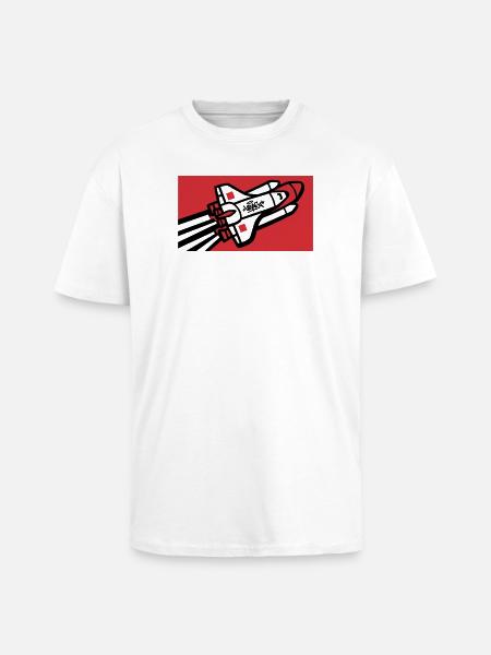 Space Shuttle Graffiti Graphic - Unisex Oversized Heavyweight T-shirt - white