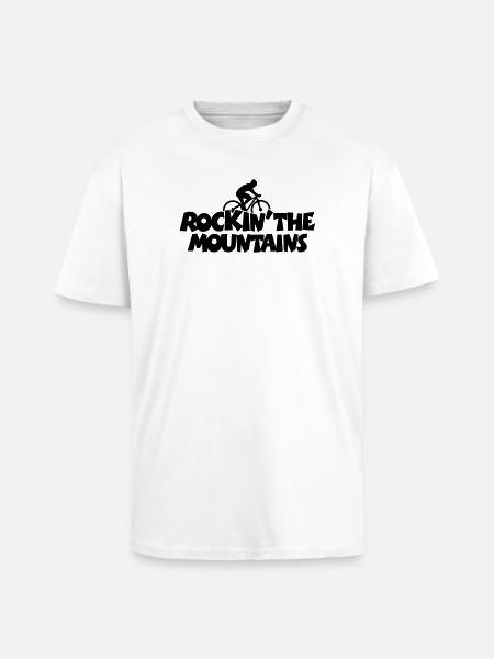 Rockin' the Mountains (Biking) - Unisex Oversized Heavyweight T-shirt - white