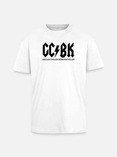 Grillen Chillen Bierchen Killen - Oversized Heavyweight Unisex T-Shirt - Weiß