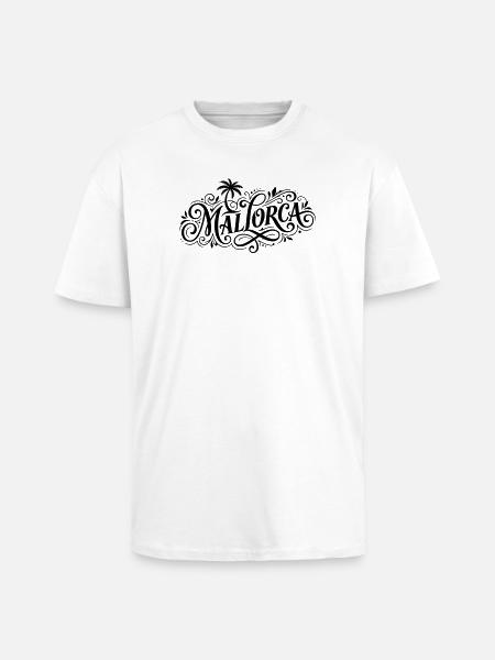 Mallorca Palmen Schriftzug - Oversized Heavyweight Unisex T-Shirt - Weiß