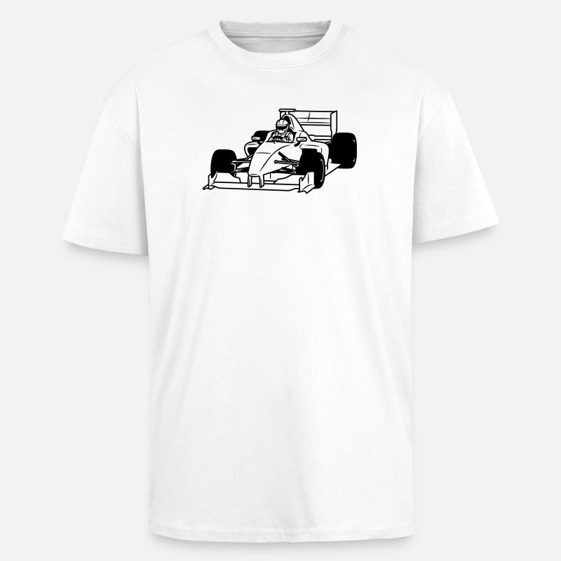 Course automobile - T-shirt unisexe oversize épais - blanc