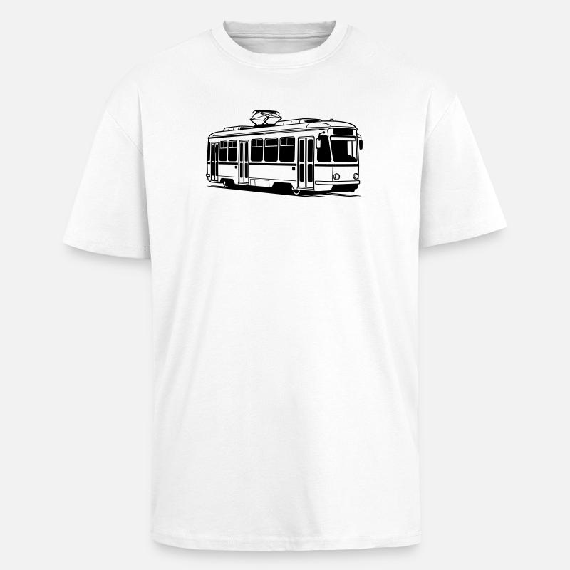 Tram - Unisex Oversized Heavyweight T-shirt - white