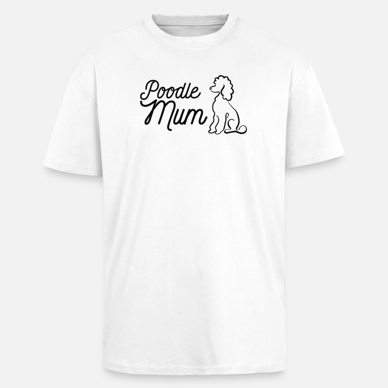 Pudel Mum Silhouette & Script - Oversized Heavyweight Unisex T-Shirt - Weiß