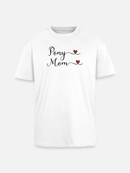 Pony Mama - Oversized Heavyweight Unisex T-Shirt - Weiß