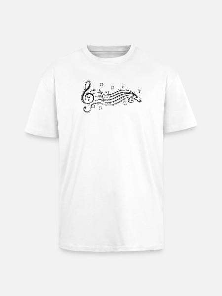 Clef med noder og noder. - Unisex oversized heavyweight t-shirt - hvid