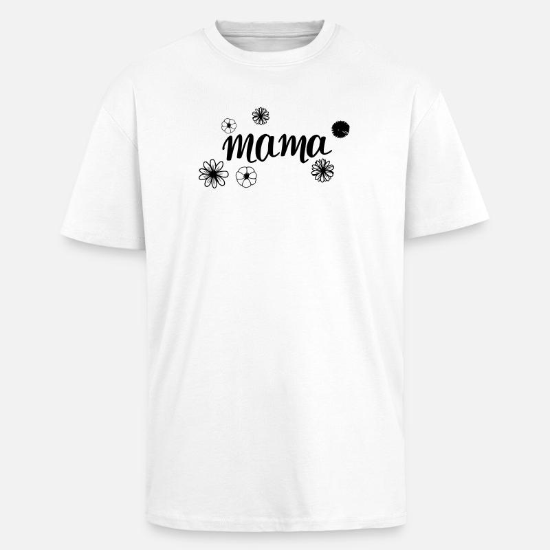 Mama im Blumenfeld - Oversized Heavyweight Unisex T-Shirt - Weiß