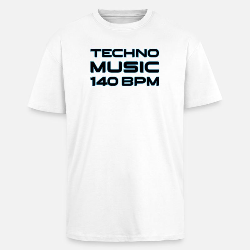 Techno Neon 140 BPM - Oversized Heavyweight Unisex T-Shirt - Weiß