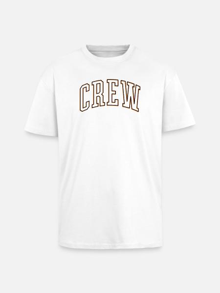 Crew Outline - Unisex Oversized Heavyweight T-shirt - white