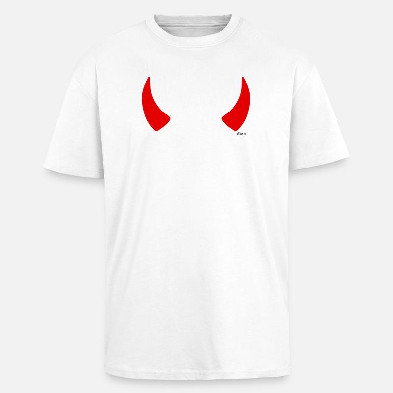 Red Horns - Unisex Oversized Heavyweight T-shirt - white