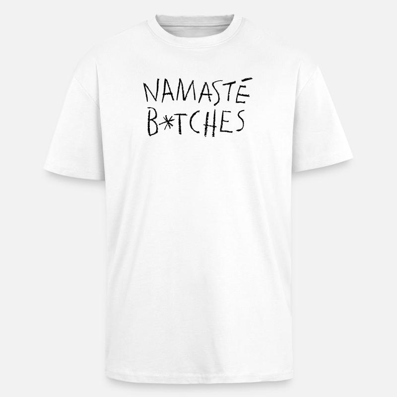 Namasté Black - T-shirt unisexe oversize épais - blanc