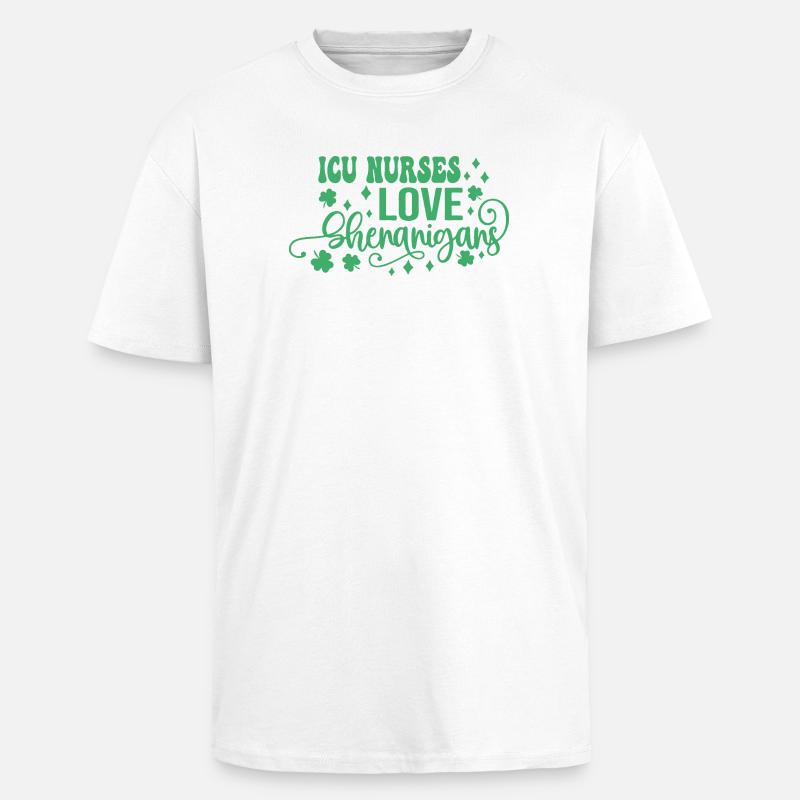 ICU Nurses Love Shenanigans - Unisex Oversized Heavyweight T-shirt - white