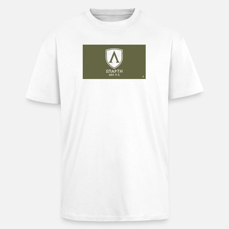 Spartan shield 480 BC - Unisex Oversized Heavyweight T-shirt - white