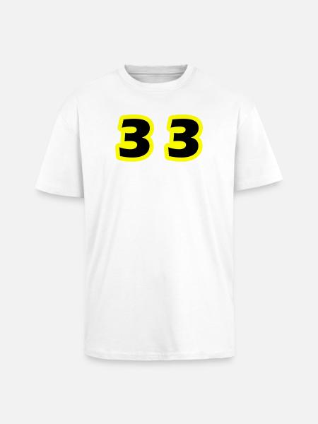 33 Number Symbol - Unisex Oversized Heavyweight T-shirt - white
