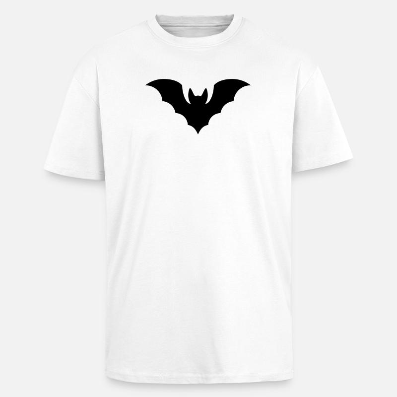Fledermaus - Oversized Heavyweight Unisex T-Shirt - Weiß