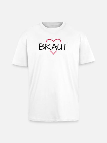 Braut Herz JunggesellinnenabschiedHochzeit - Oversized Heavyweight Unisex T-Shirt - Weiß