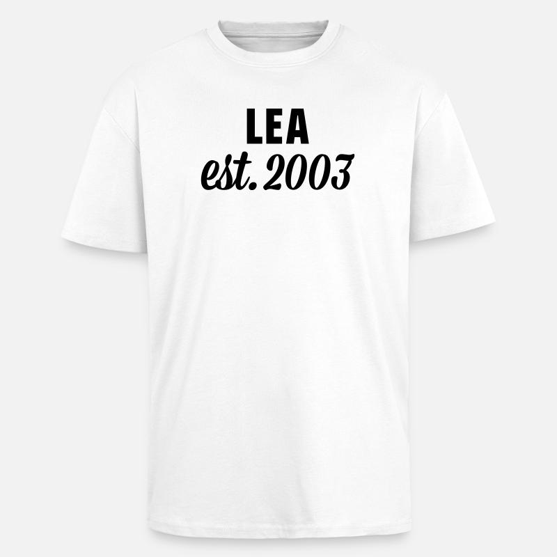 Lea est 2003 - Oversized Heavyweight Unisex T-Shirt - Weiß