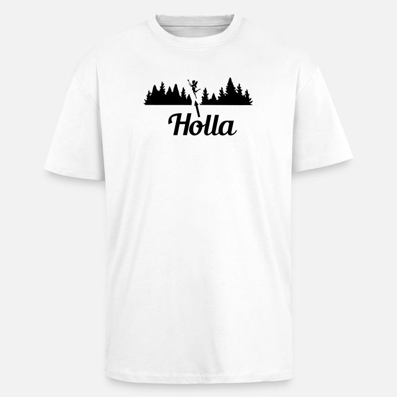 Holla - Oversized Heavyweight Unisex T-Shirt - Weiß