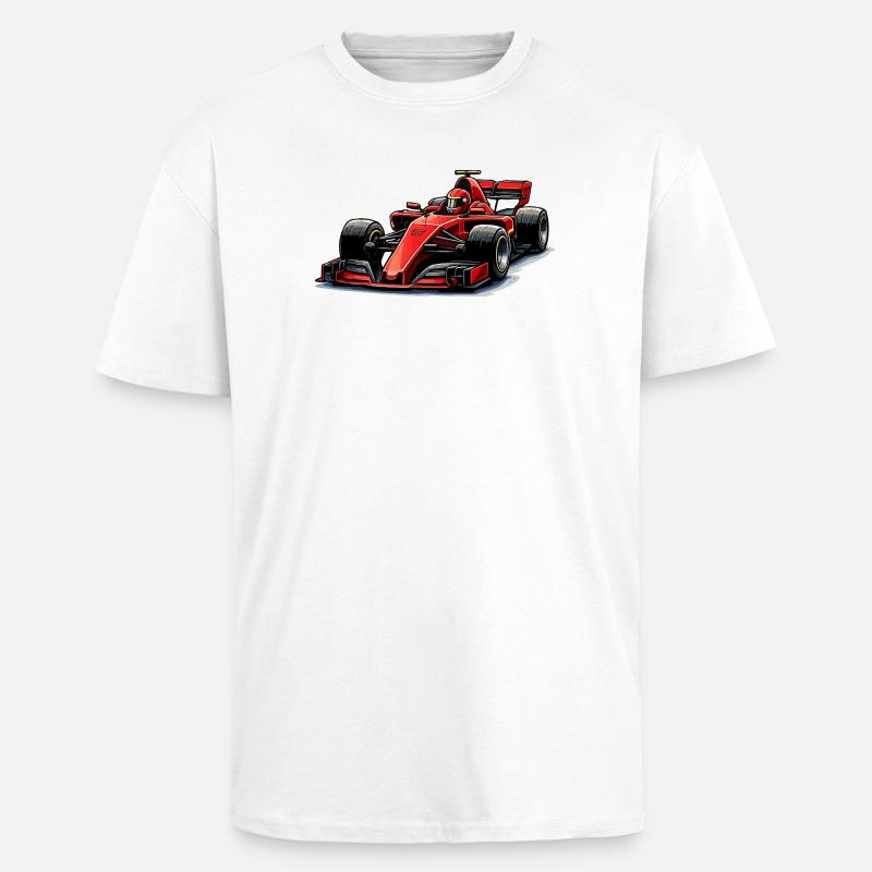 Graphismes de voitures de course - T-shirt unisexe oversize épais - blanc