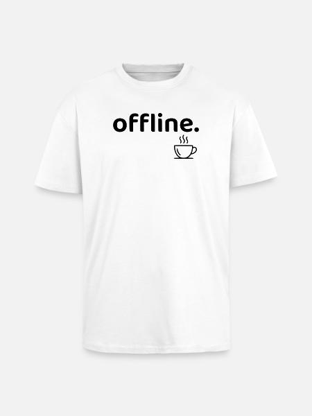 Offline minimalistisches Kaffee-Hemd - Oversized Heavyweight Unisex T-Shirt - Weiß
