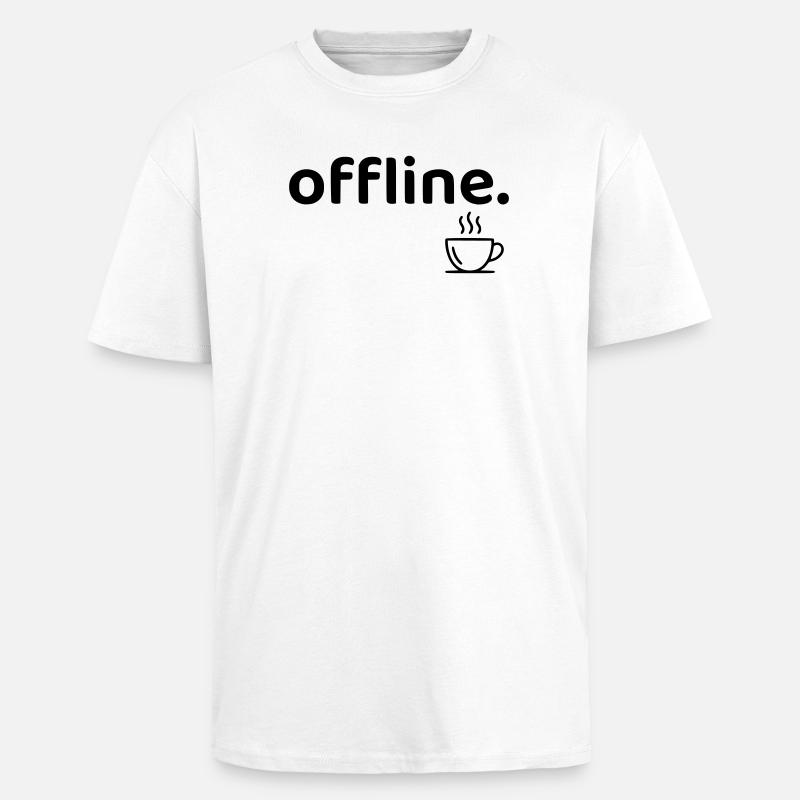 Offline minimalistisches Kaffee-Hemd - Oversized Heavyweight Unisex T-Shirt - Weiß