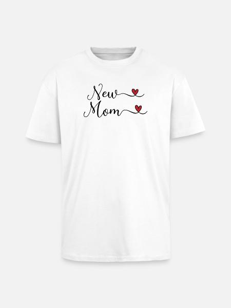 New Mom - Oversized Heavyweight Unisex T-Shirt - Weiß