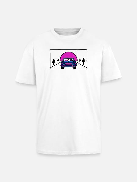 Desert Highway Car Logo - Unisex Oversized Heavyweight T-shirt - white