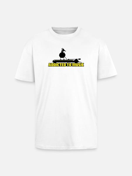 addicted to music - DJ music - Unisex Oversized Heavyweight T-shirt - white