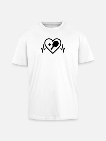 Table tennis heart - Unisex Oversized Heavyweight T-shirt - white