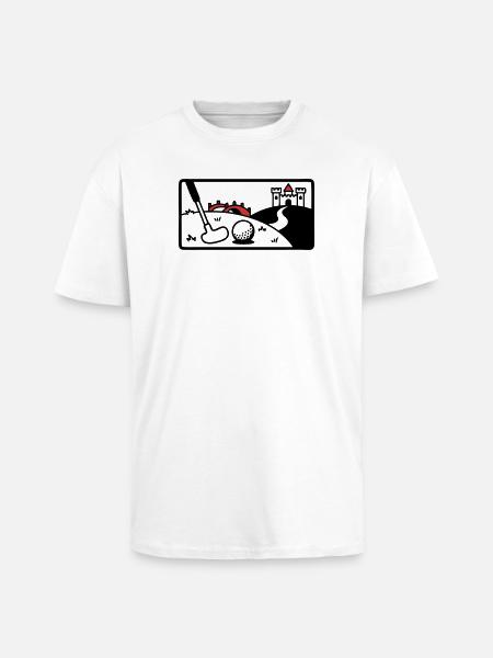 Minigolf Retro Cartoon Golfball JGA Team - T-shirt unisexe oversize épais - blanc