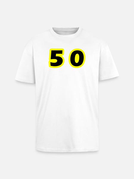 50 Number Symbol - Unisex Oversized Heavyweight T-shirt - white